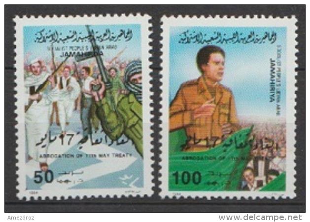 Lybie 1984 N° 1342-1343 Nn  Abrogation Du Traité Du 17 Mai  (A24) - Libya