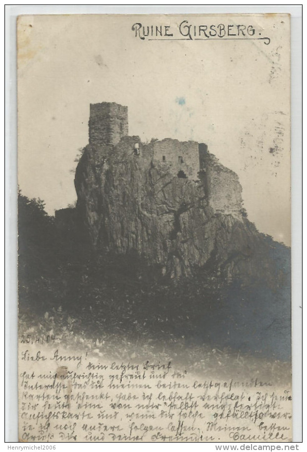 68 Haut Rhin - Carte Photo Ruine Chateau Girsberg Vers Ribeauvillé 1904 - Ribeauvillé