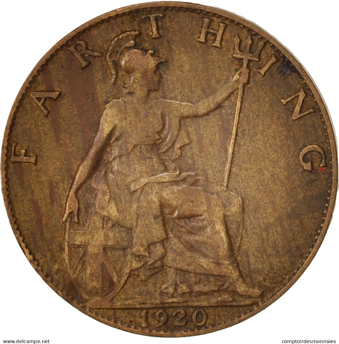 Monnaie, Grande-Bretagne, George V, Farthing, 1920, TB+, Bronze, KM:808.2 - B. 1 Farthing