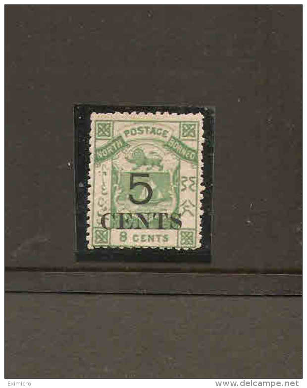 NORTH BORNEO 1886 5c On 8c SG 19 MOUNTED MINT Cat £140 - North Borneo (...-1963)