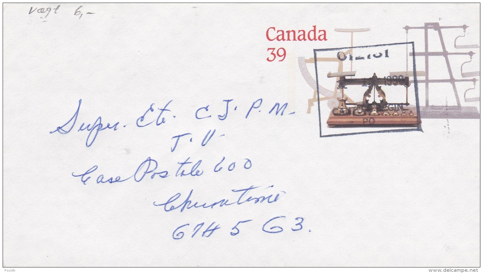 Canada Postal Stationary Weight Scale Used 1990 (G86-49) - 1953-.... Elizabeth II
