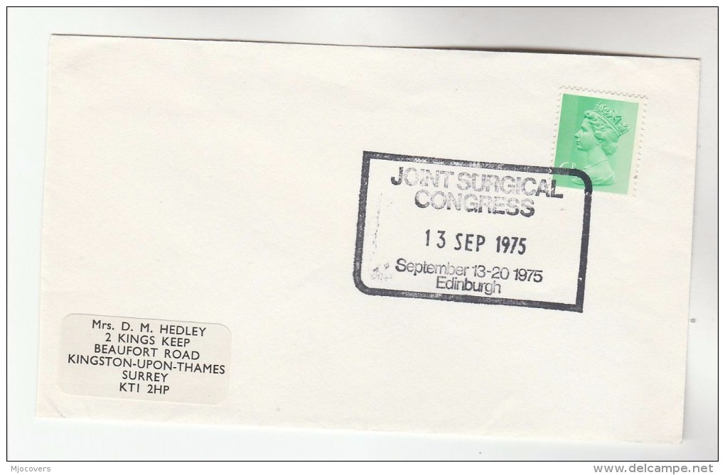 1975 Cover JOINT SURGICAL CONGRESS Edinburgh Health Medicine Surgery Stamps Gb - Medicine