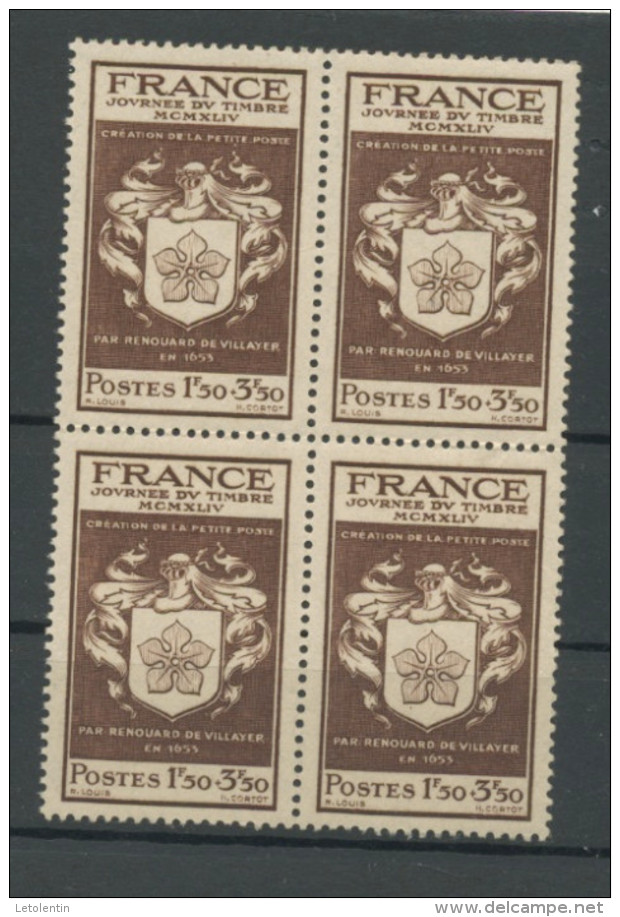 FRANCE - JOURNEE DU TIMBRE - N° Yvert 668** BLOC DE 4 - Unused Stamps