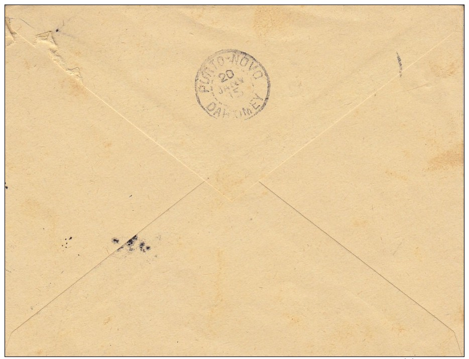 Togo ,n° 24 , 2 Timbres Et Demi Dont Un Avec Le O étroit ,pour Le Dahomey ,1915 ,2 Scans - Lettres & Documents