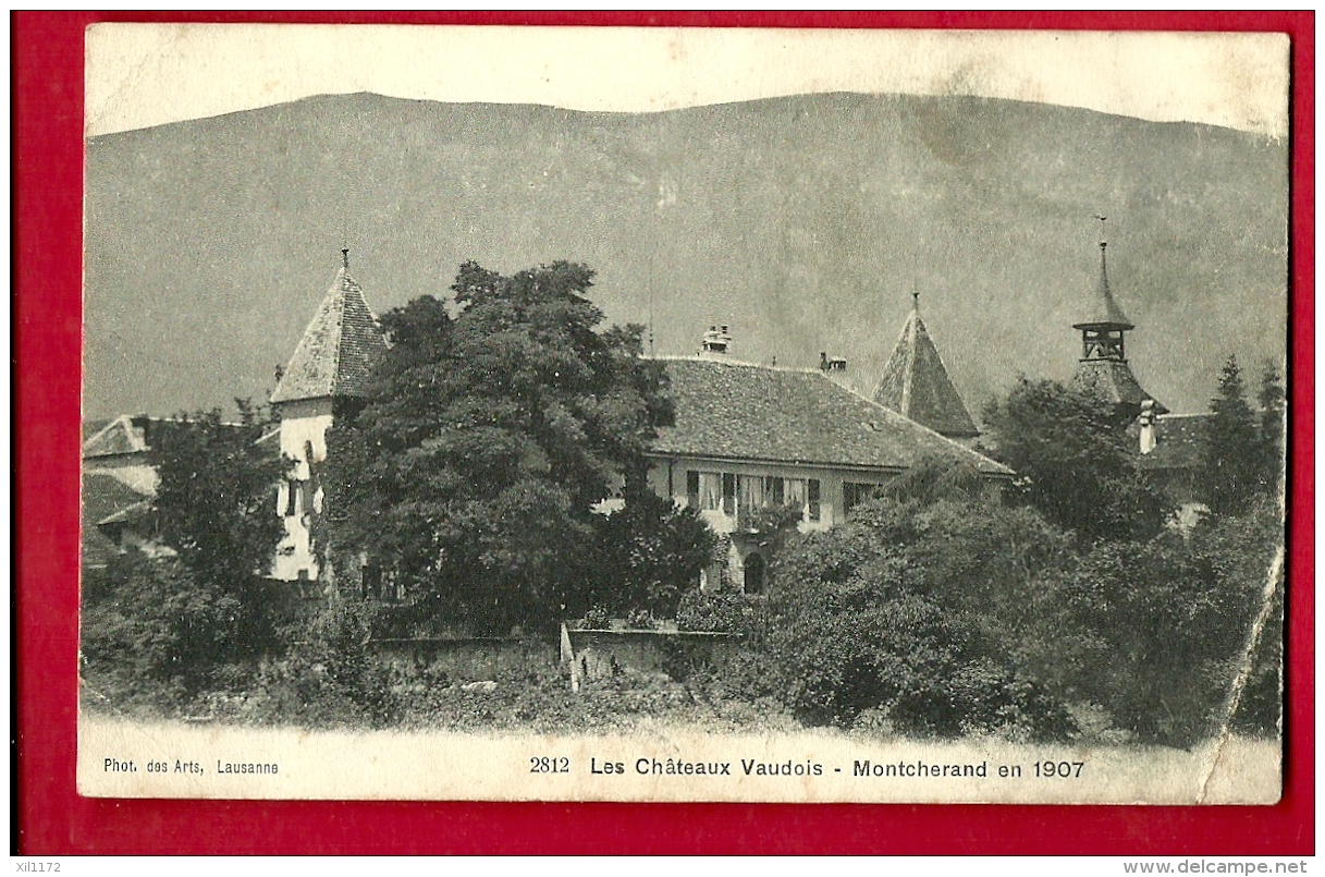 HBG-01  District Jura-Nord Vaudois, Château De Montcherand. Cachet Militaire 1907 Pour Vuibroye-Chatillens.Pli Angle - Montcherand