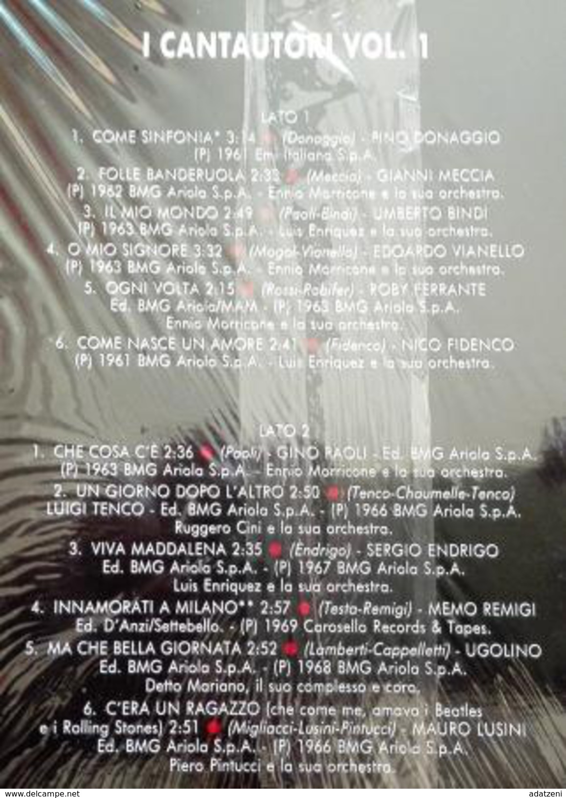 ARTISTI VARI  RACCOLTA I CANTAUTORI VOLUME 1 Disco LP 33 Giri - Altri - Musica Italiana