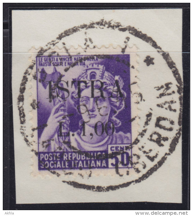 5120. Italy Yugoslavia Istria - Pula 1945 Italian Stamp With "ISTRA" Overprint, Cutting - Used (o) Michel 5 - Occ. Yougoslave: Istria