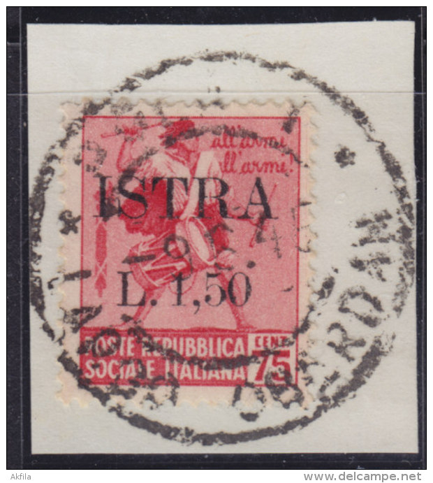 5121. Italy Yugoslavia Istria - Pula 1945 Italian Stamp With "ISTRA" Overprint, Cutting - Used (o) Michel 7 - Occ. Yougoslave: Istria