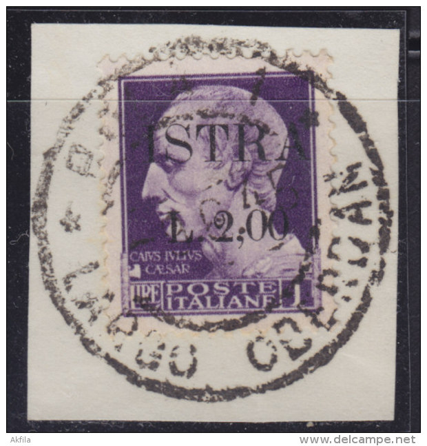 5122. Italy Yugoslavia Istria - Pula 1945 Italian Stamp With "ISTRA" Overprint, Cutting - Used (o) Michel 8 - Yugoslavian Occ.: Istria