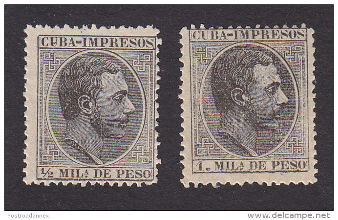 Spanish Cuba, Scott #P7-P10, Mint No Gum, Newspaper Stamps, Issued 1890 - Cuba (1874-1898)