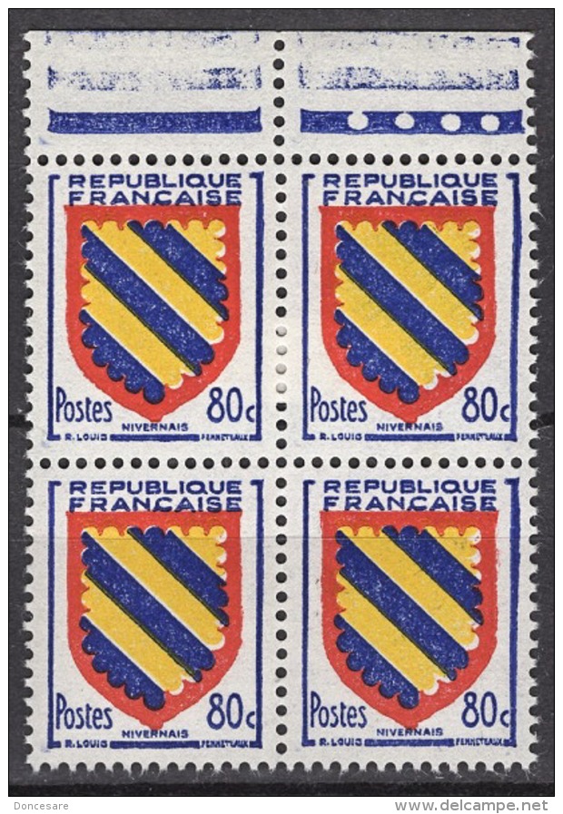 FRANCE 1954 - BLOC DE 4  Y.T. N° 1001 - NEUFS** FF853 - Neufs