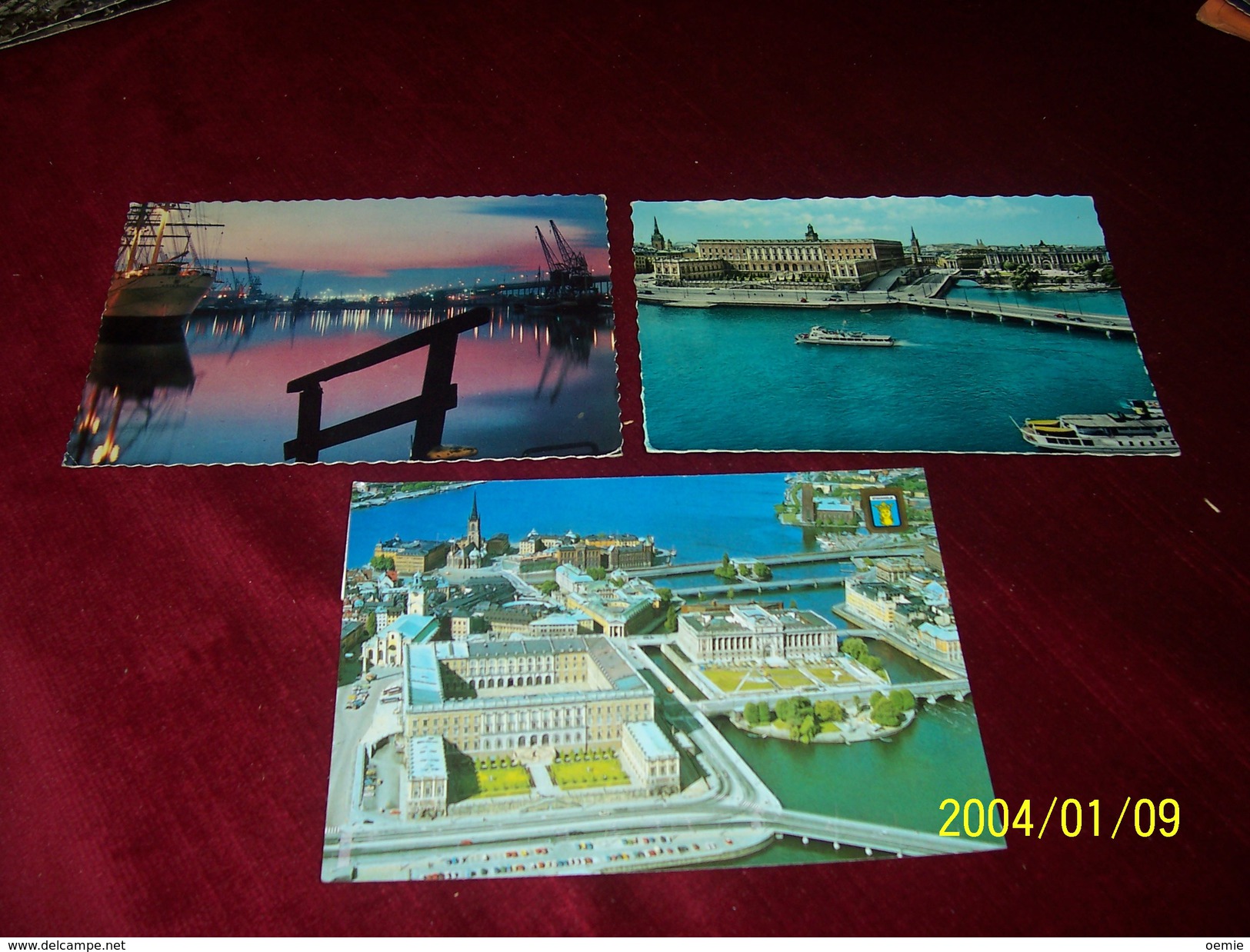 SUEDE   °°LOT   3   CARTES DE  POSTALES   AVEC PHILATELIE °  SVERIGE - Collections