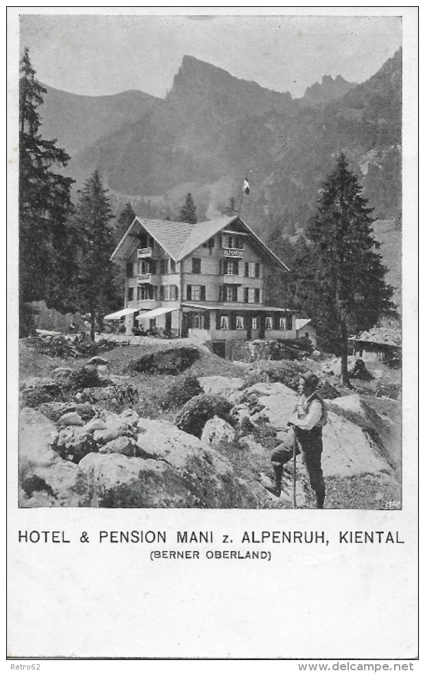 KIENTAL &#8594; Sehr Schöner Und Alter Lichtdruck Vom Hotel & Pension Mani Zur Alpenruh, Ca.1940 - Sonstige & Ohne Zuordnung