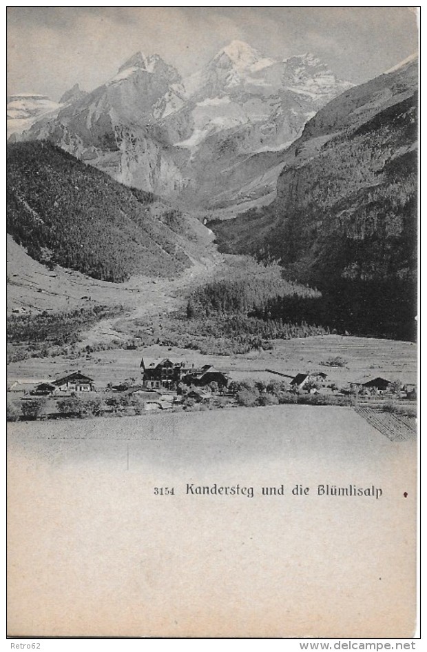 KANDERSTEG &#8594; Sehr Alter Lichtdruck Vom Kleinen Dörfchen Kandersteg Vor Ca.120 Jahren - Kandersteg