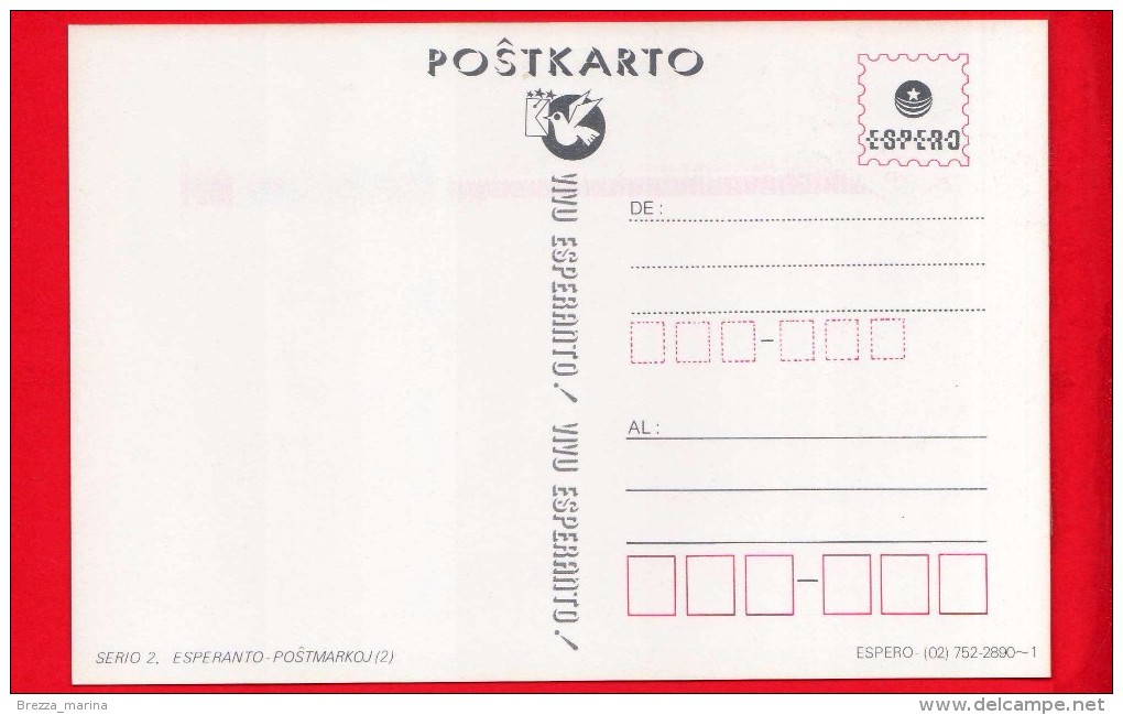 Cartolina Non Viaggiata - Esperanto - Postkarto - Francobolli - Espero - Esperanto