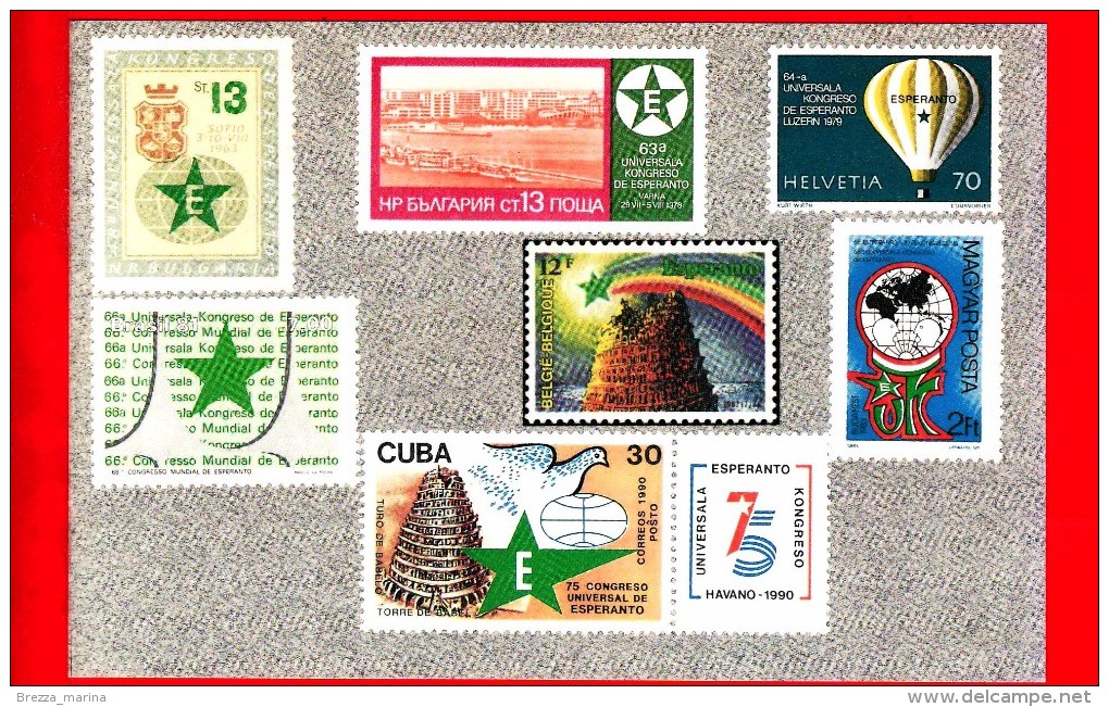 Cartolina Non Viaggiata - Esperanto - Postkarto - Francobolli - Espero - Congresso Mondiale - Esperanto