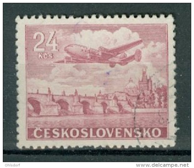 CESKOSLOVENSKO - AIRMAIL 1946-47: Yv PA 26 / Mi 499, O - FREE SHIPPING ABOVE 10 EURO - Luchtpost