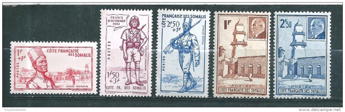 Cotes Des Somalis De 1941  N°188 A 192  Tres Petite Charnière - Ungebraucht