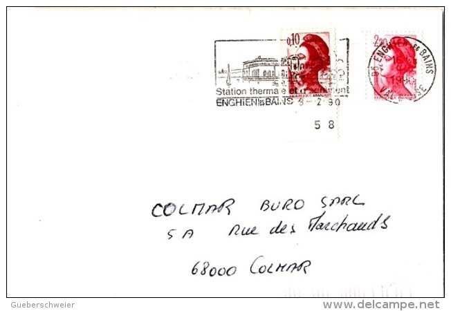 CUR-L55 - FRANCE Belle Flamme Sur Lettre De Engien-les-Bains Station Thermal - Annullamenti Meccanici (pubblicitari)