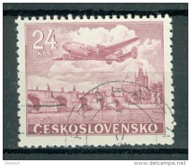 CESKOSLOVENSKO - AIRMAIL 1946-47: Yv PA 26 / Mi 499, O - FREE SHIPPING ABOVE 10 EURO - Luchtpost