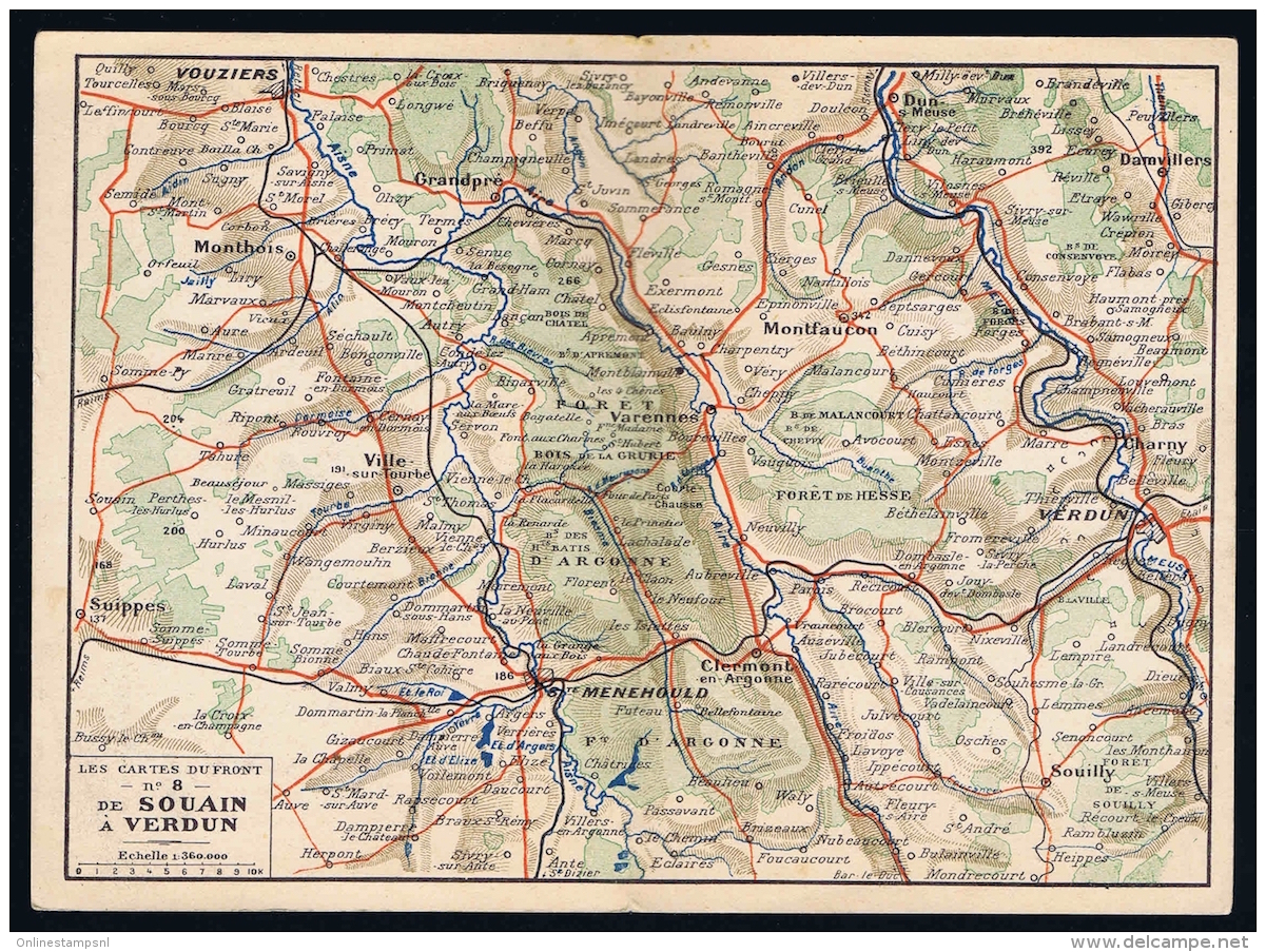 France: Correspondence Des Armées  Franchise Carte De Front Et De Souain A Verdun - Guerre De 1914-18