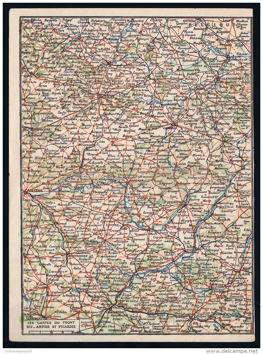 France: Correspondence Des Armées  Franchise Carte Du Front Artois Et Picardie Et En Vert De Front - 1. Weltkrieg 1914-1918