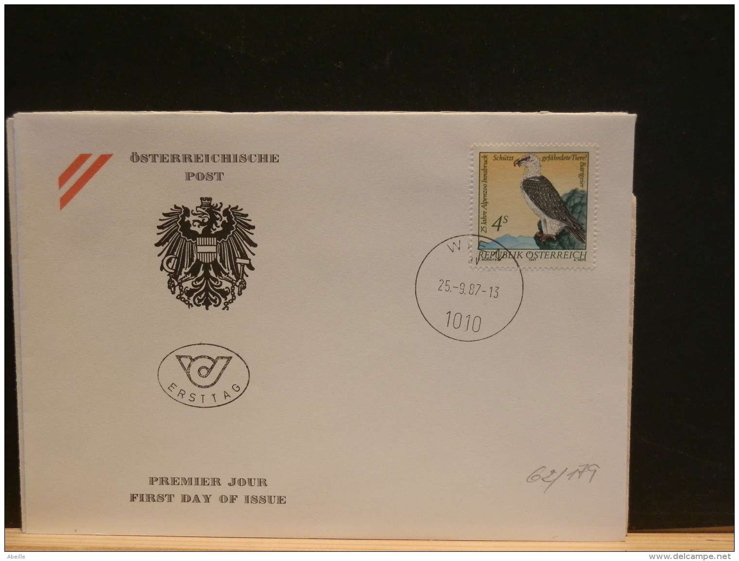 62/179  FDC  AUTRICHE - Adler & Greifvögel