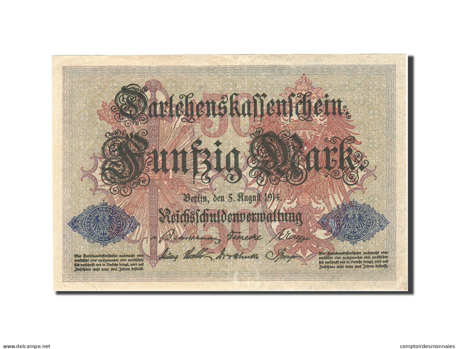 Billet, Allemagne, 50 Mark, 1914, 1914-08-05, KM:49b, SPL - 50 Mark