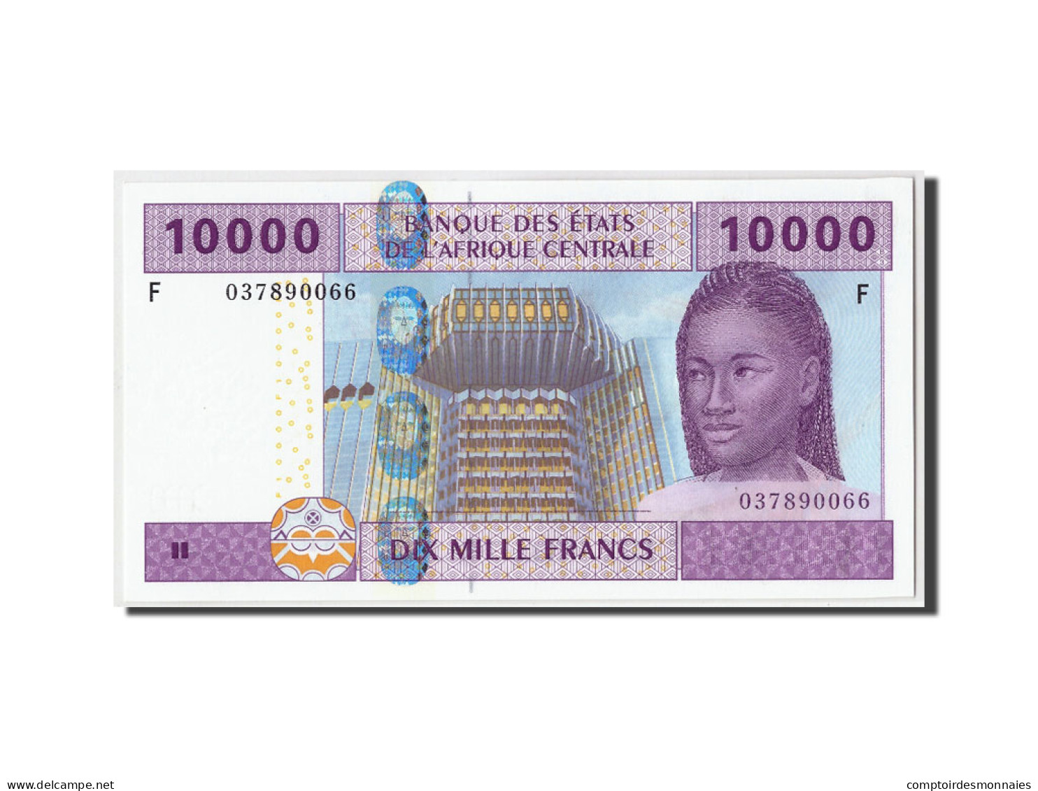 Billet, États De L'Afrique Centrale, 10,000 Francs, 2002, KM:510Fa, SPL - Central African States