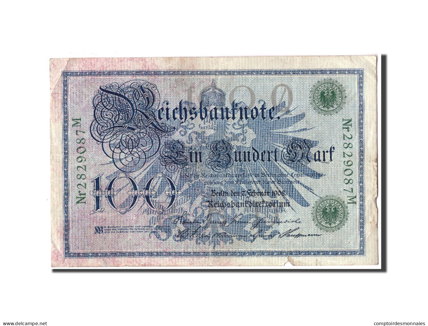 Billet, Allemagne, 100 Mark, 1908, 1908-02-07, KM:33a, B+ - 100 Mark