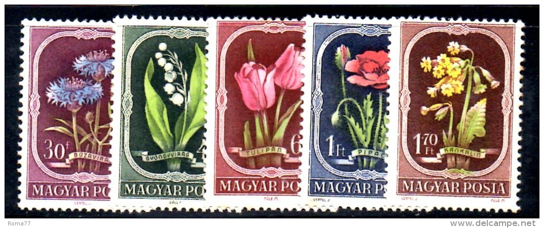 Z636 - UNGHERIA 1951 , Serie 1024/1028  ** Fiori - Ungebraucht