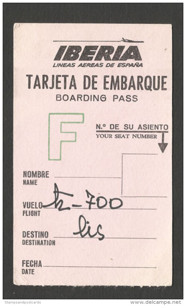 Carte Embarquement Avion Iberia Espagne España Pub Avis Voiture Simca Plane Boarding Pass Spain Pub Simca Car - Europe