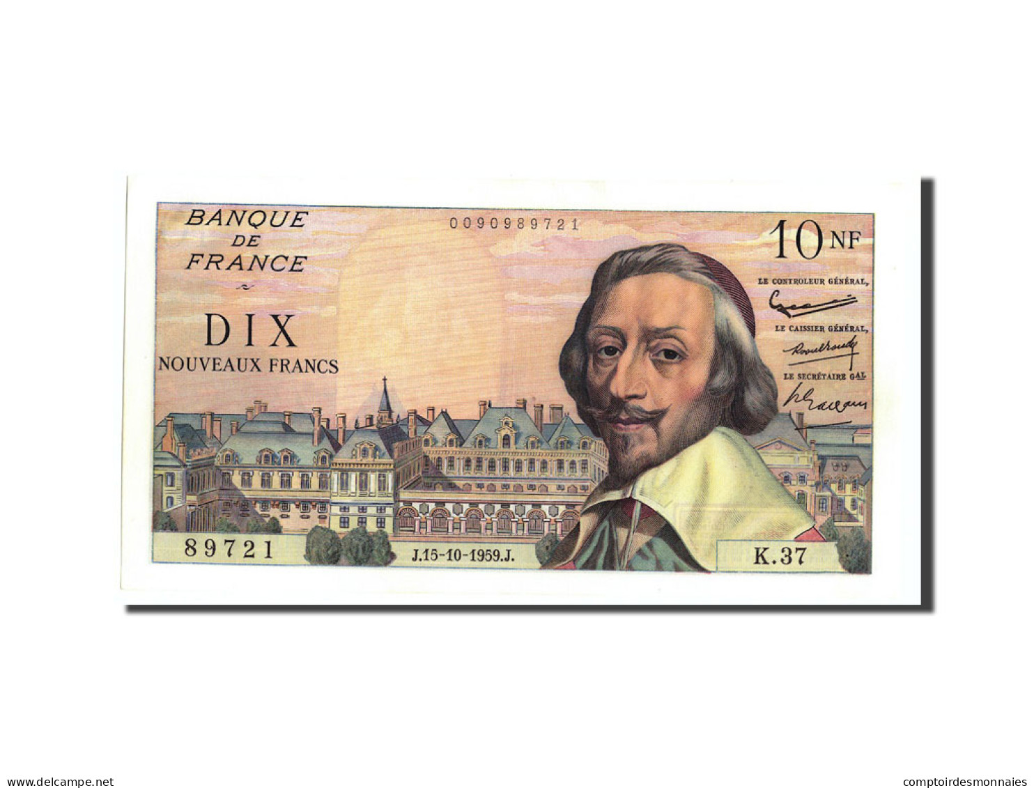 Billet, France, 10 Nouveaux Francs, 10 NF 1959-1963 ''Richelieu'', 1959 - 10 NF 1959-1963 ''Richelieu''