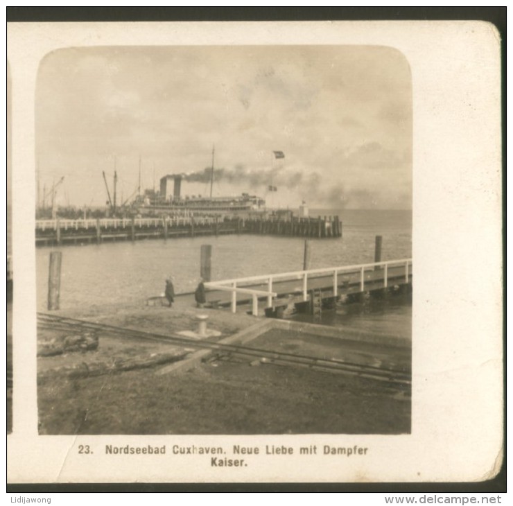 CUXHAVEN - NORDSEEBAD - SHIP DAMFER KAISER STEREOVIEW - Photos Stéréoscopiques