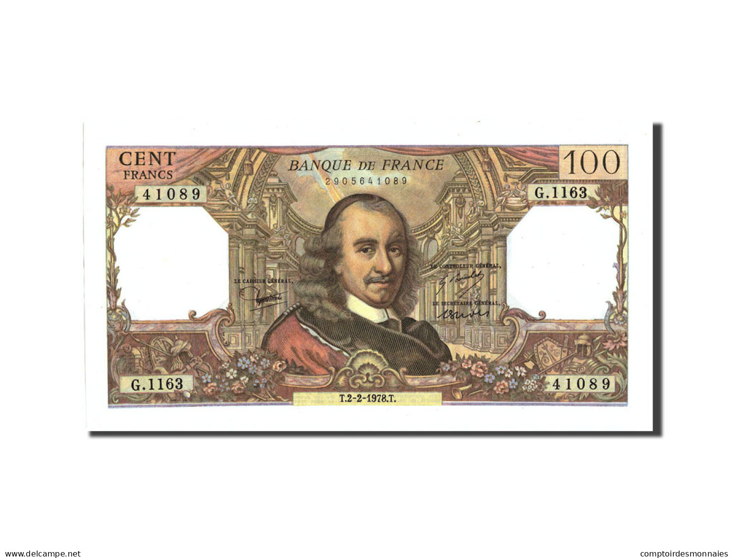 Billet, France, 100 Francs, 100 F 1964-1979 ''Corneille'', 1978, 1978-02-02 - 100 F 1964-1979 ''Corneille''