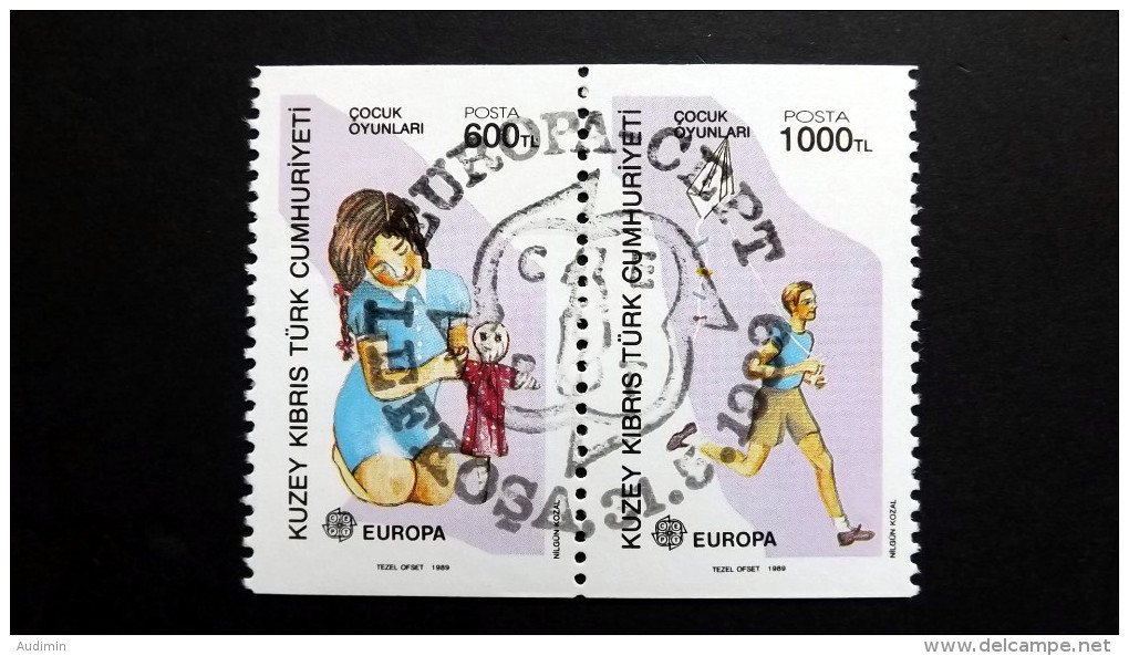 Zypern Türk. 249/0 C Oo/ESST, EUROPA/CEPT 1989, Kinderspiele - Oblitérés