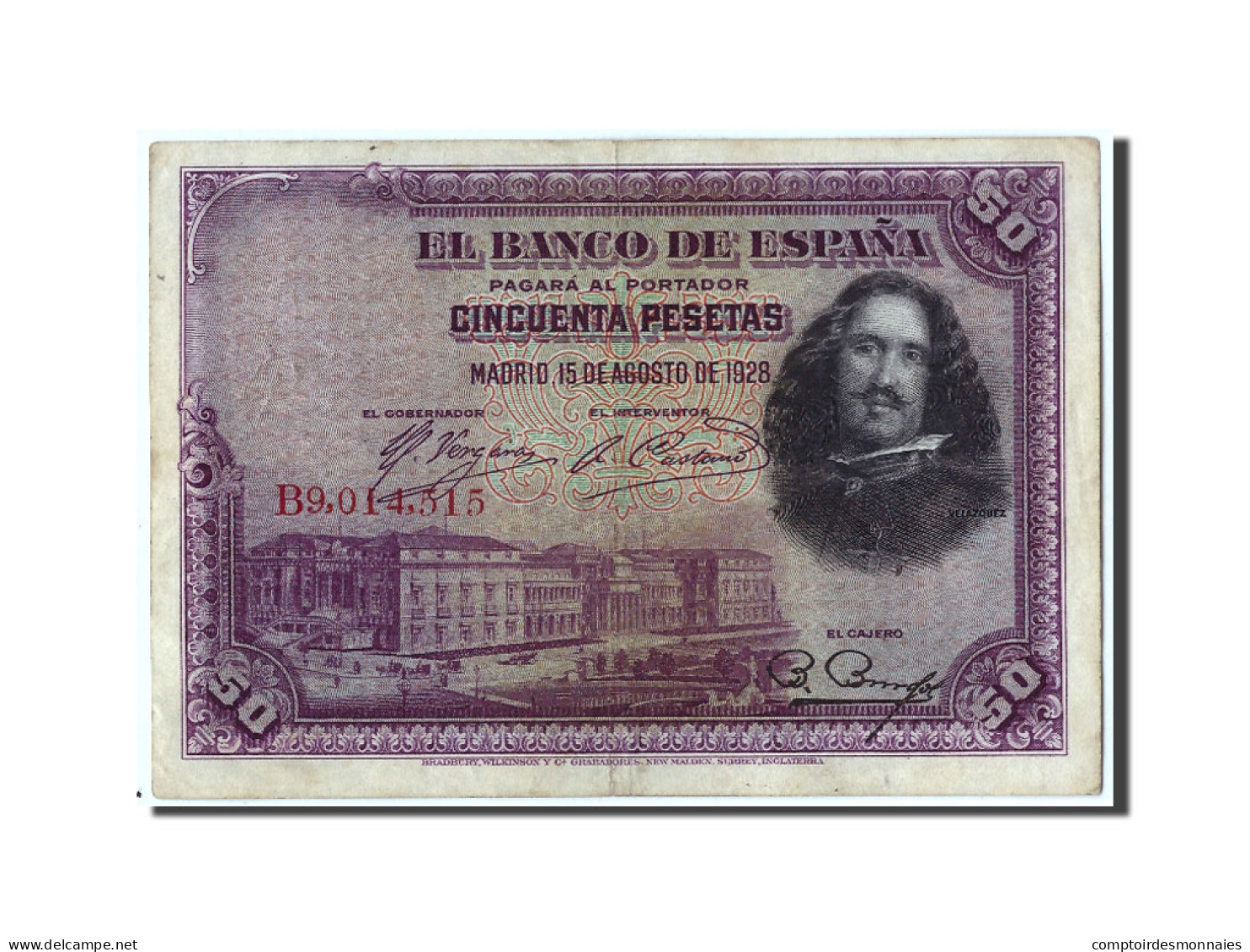 Billet, Espagne, 50 Pesetas, 1928, 1928-08-15, KM:75b, TB+ - 50 Pesetas