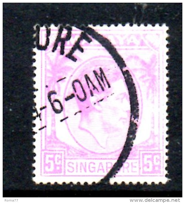 T57 - SINGAPORE  , Gibbons N. 19a  Usato. Dent 17 1/2 X 18 - Singapore (...-1959)