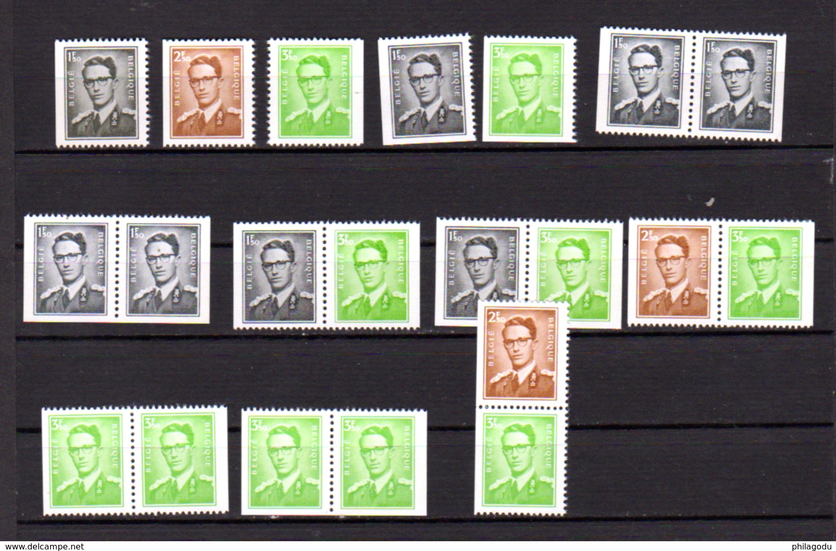 Baudouin,  Lot De Timbres De Carnet, Entre 1561 Et 1563e**, Cote 29,85 € - 1953-1972 Brillen