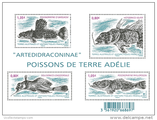 TAAF  2016   Vissen Terre Adelie  Fish Poison  Blok-m/s   Postfris/mnh/neuf - Ongebruikt