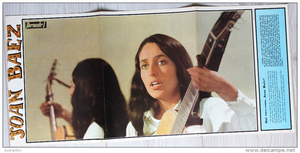 Poster Ancien Chanteuse JOAN BAEZ Années 70 Formule 1 - Plakate & Poster