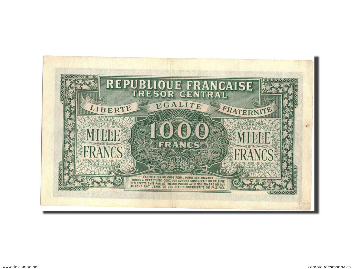 Billet, France, 1000 Francs, 1943-1945 Marianne, 1945, Undated (1945), SUP+ - 1943-1945 Marianne