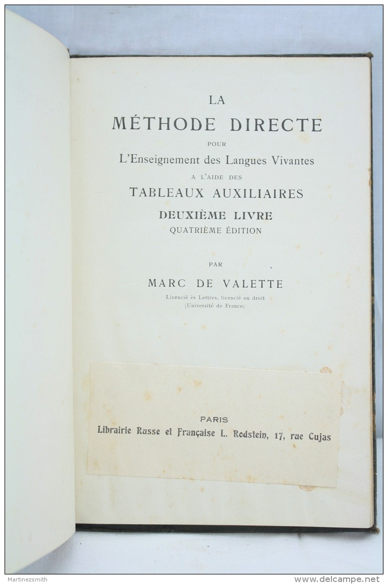 French Old Language Book - La Methode Directe, Deuxième Livre By Marc De Valette - 1801-1900