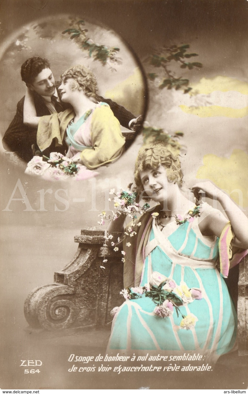 CPA / Postcard / Couple / Romantique / Ed. ZED No 564 / 1921 / 2 Scans - Paare