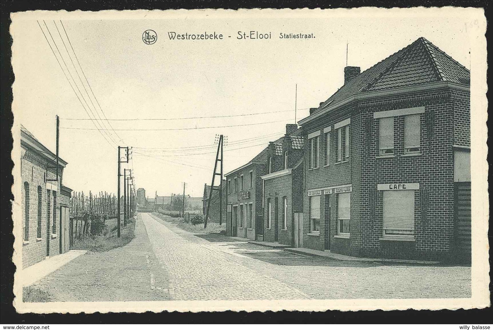 +++ CPA - WESTROZEBEKE - ST ELOOI - Statiestraat  - Café - Nels   // - Staden