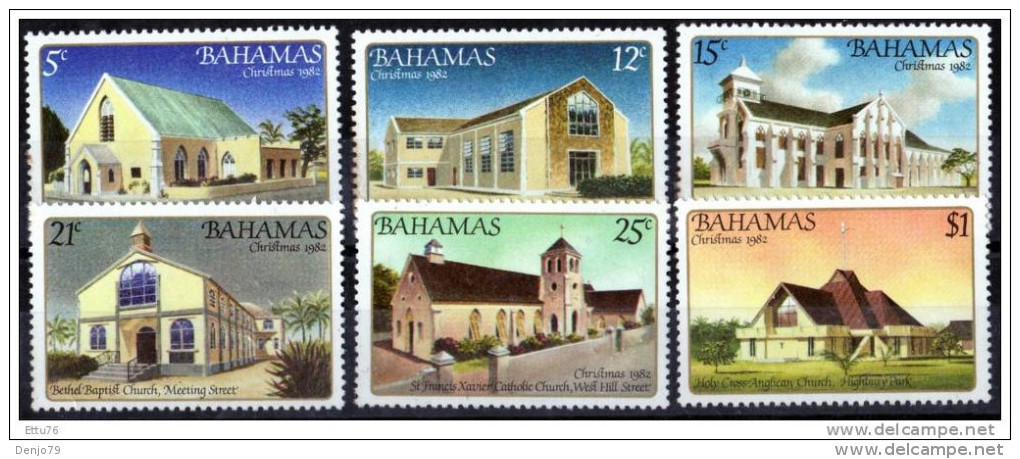 BAHAMAS 1982 CHRISTMAS CHURCHES SET MINT - Kerken En Kathedralen