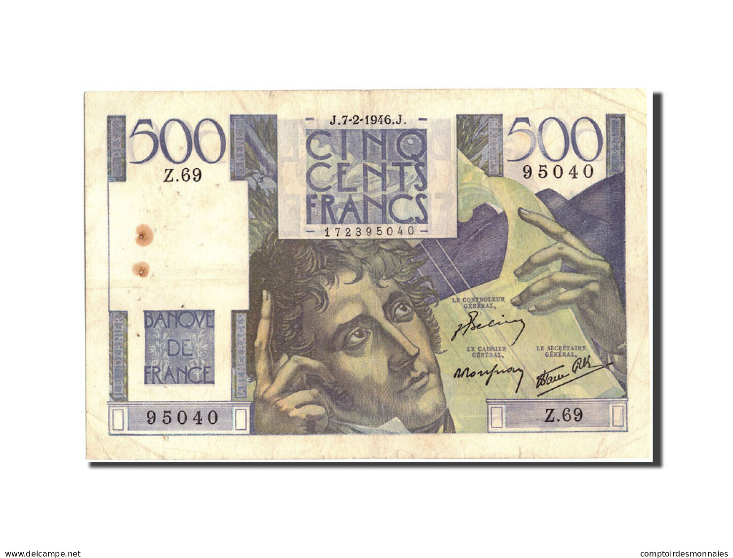 Billet, France, 500 Francs, 500 F 1945-1953 ''Chateaubriand'', 1946, 1946-02-07 - 500 F 1945-1953 ''Chateaubriand''