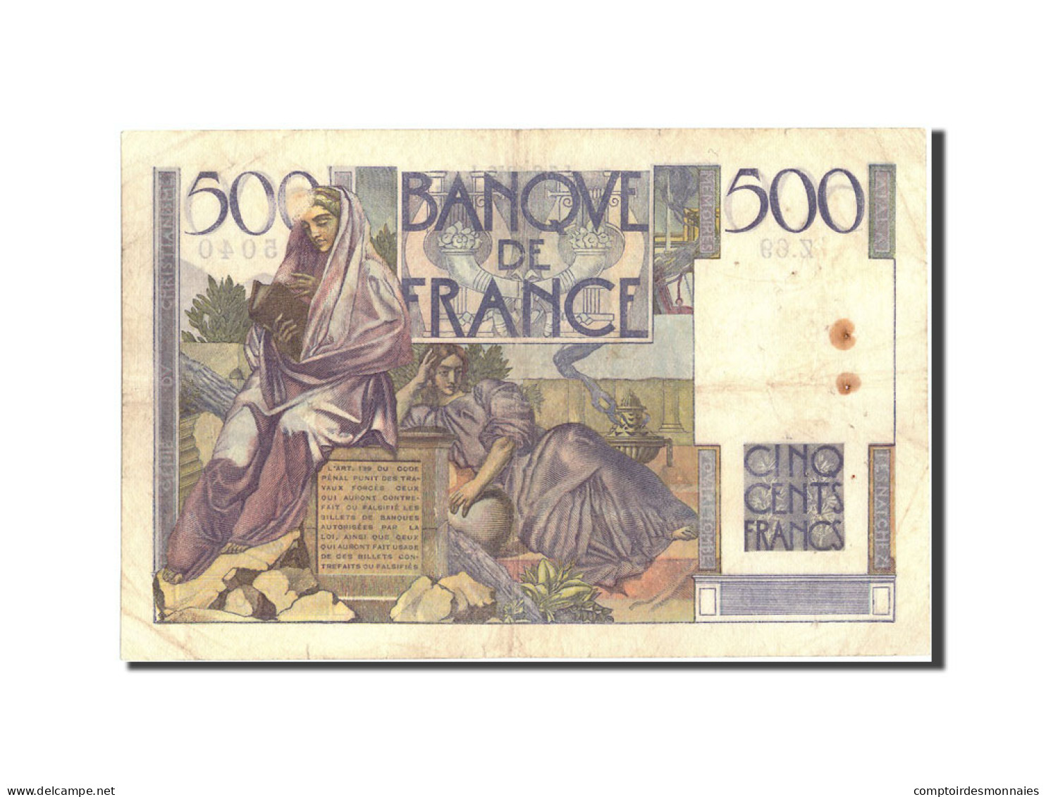 Billet, France, 500 Francs, 500 F 1945-1953 ''Chateaubriand'', 1946, 1946-02-07 - 500 F 1945-1953 ''Chateaubriand''