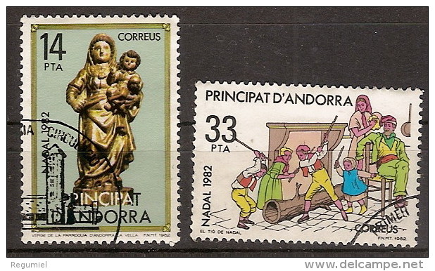 Andorra U 166/67 (o) Primer Día. Navidad 1982 - Used Stamps