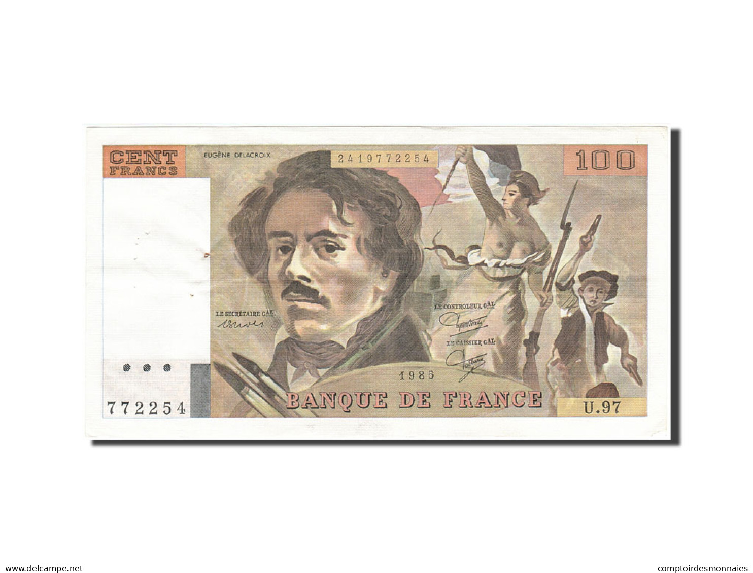 Billet, France, 100 Francs, 1978, 1985, TTB+, Fayette:69.9, KM:154b - 100 F 1978-1995 ''Delacroix''